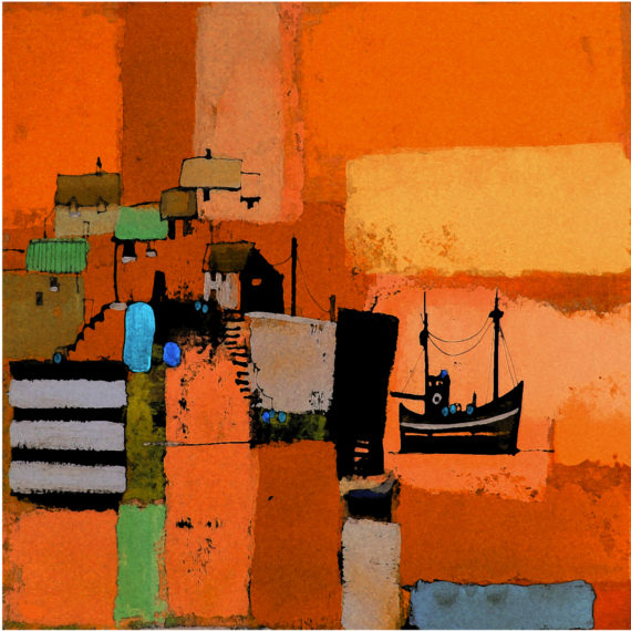 Harbour Abstractions Orange by Colin Ruffell