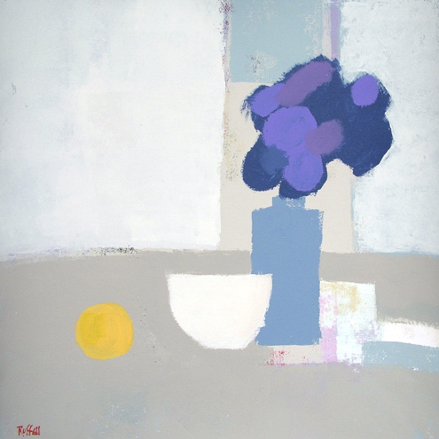WHITE BOWL BLUE FLOWERS by Colin Ruffell